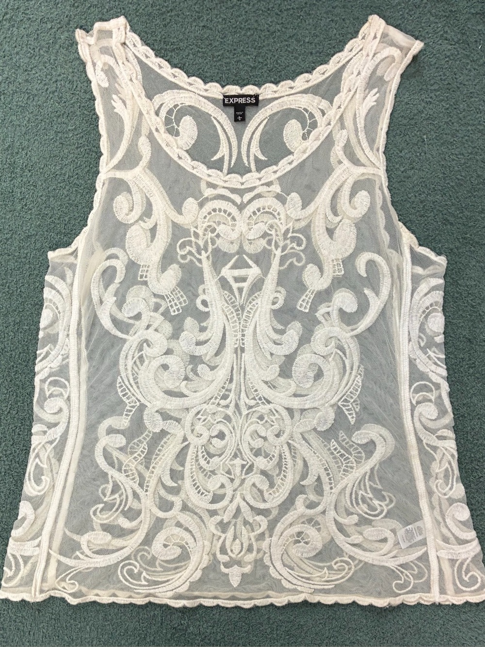 Express Women's Embroidered Lace Tank Top